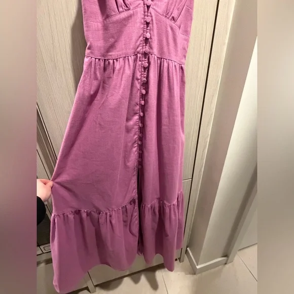 Brand New with Tag Abercrombie & Fitch Linen Blend Button Through Maxi Dress - Picture 8 of 8